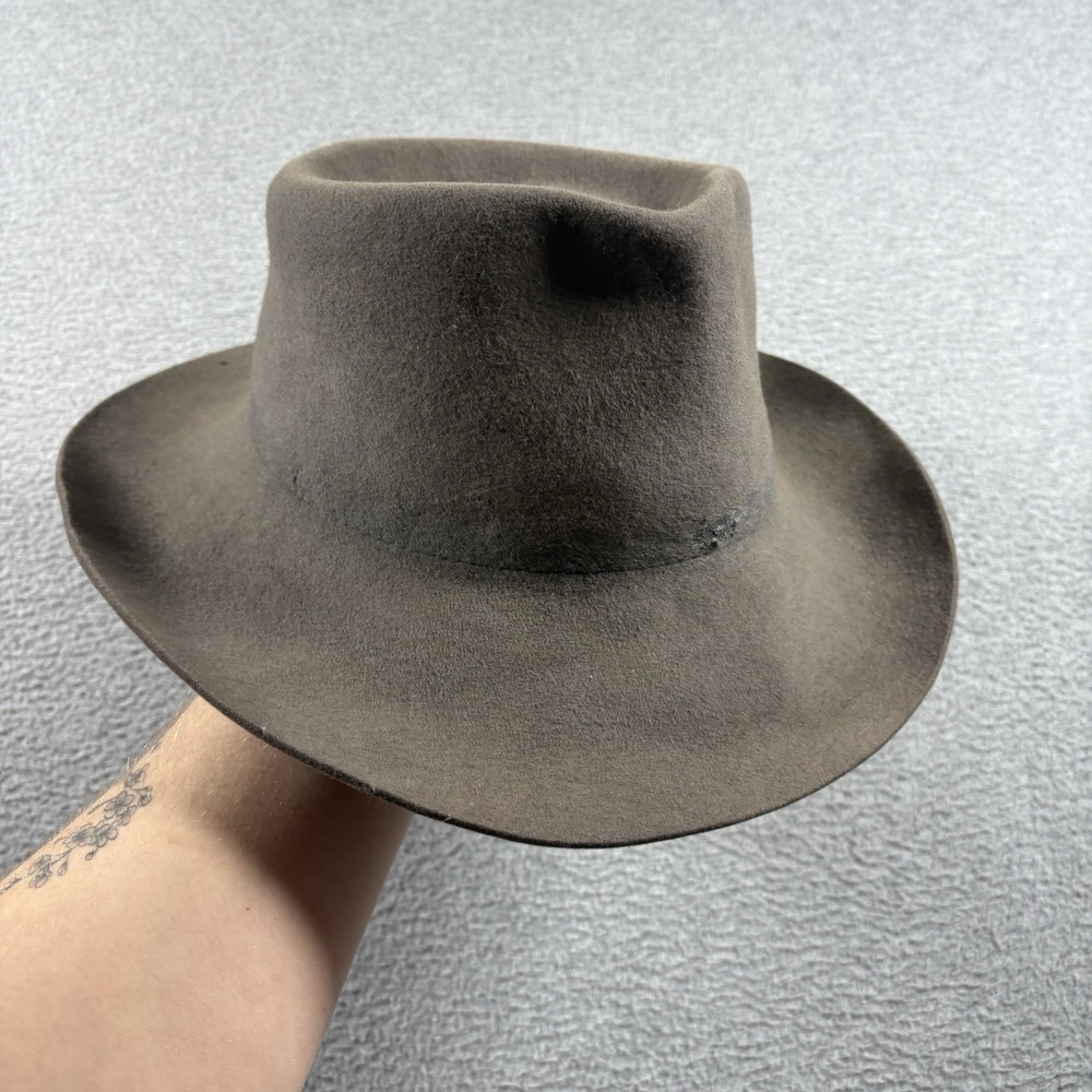 ⁠Vintage Dundee Australia Fur Felt Outback Hat Brown Bush Fedora Cowboy Western